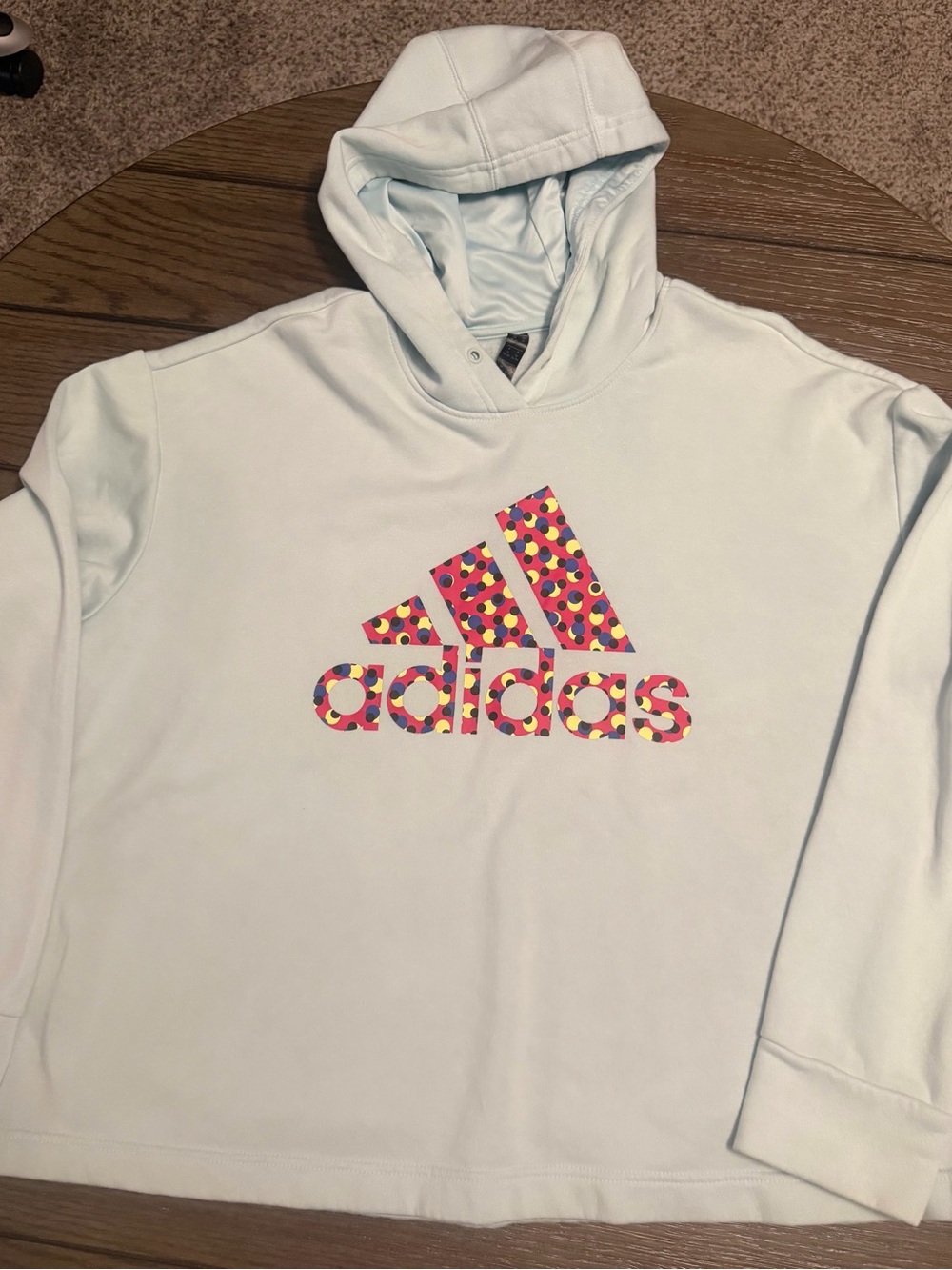 adidas Mint Green Pullover Hoodie with Logo Tag